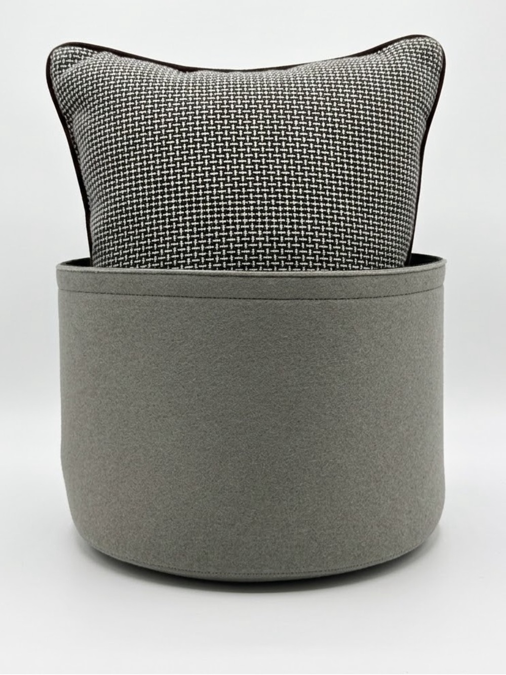 Graf Lantz Large Merino Wool Felt Storage Bin Charcoal Gray Home Accent